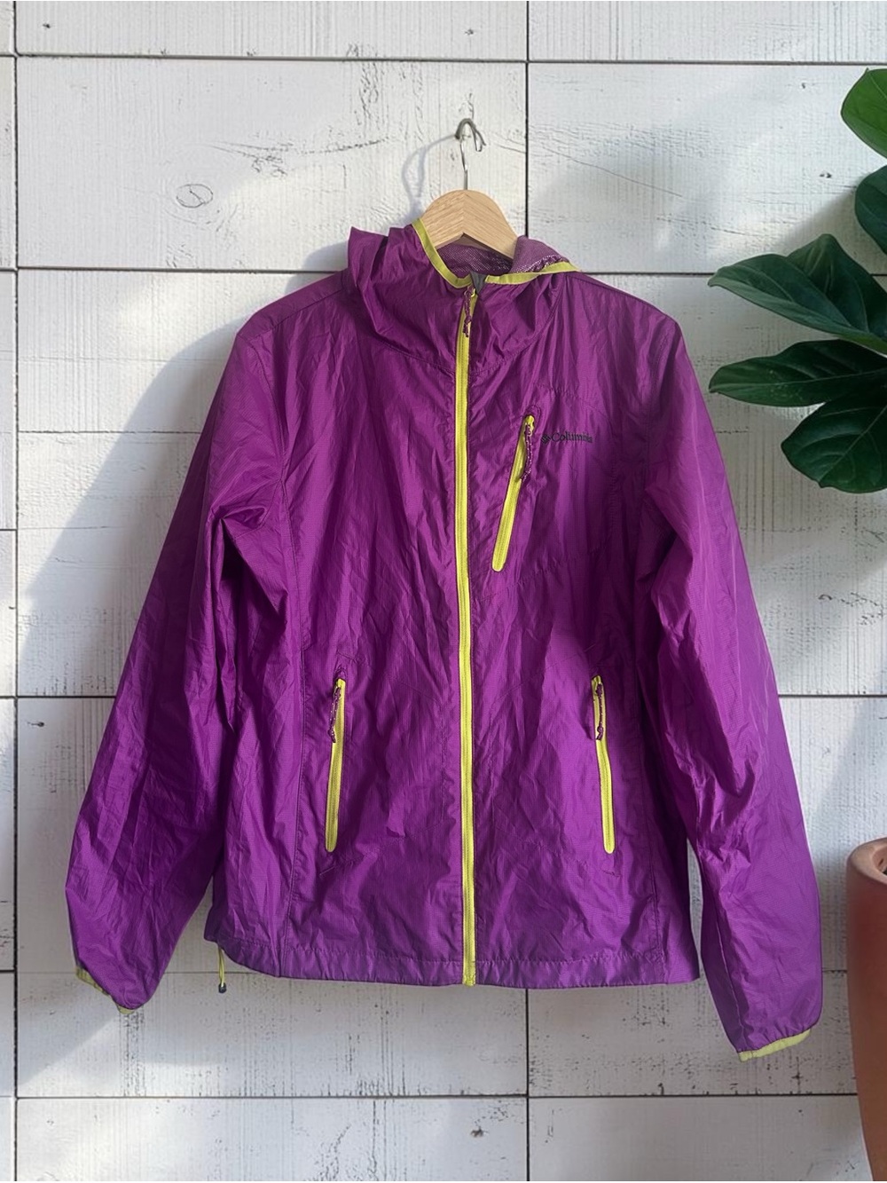 Columbia Womens Omni Heat Omni Shield Hooded Jacket Purple Size Large